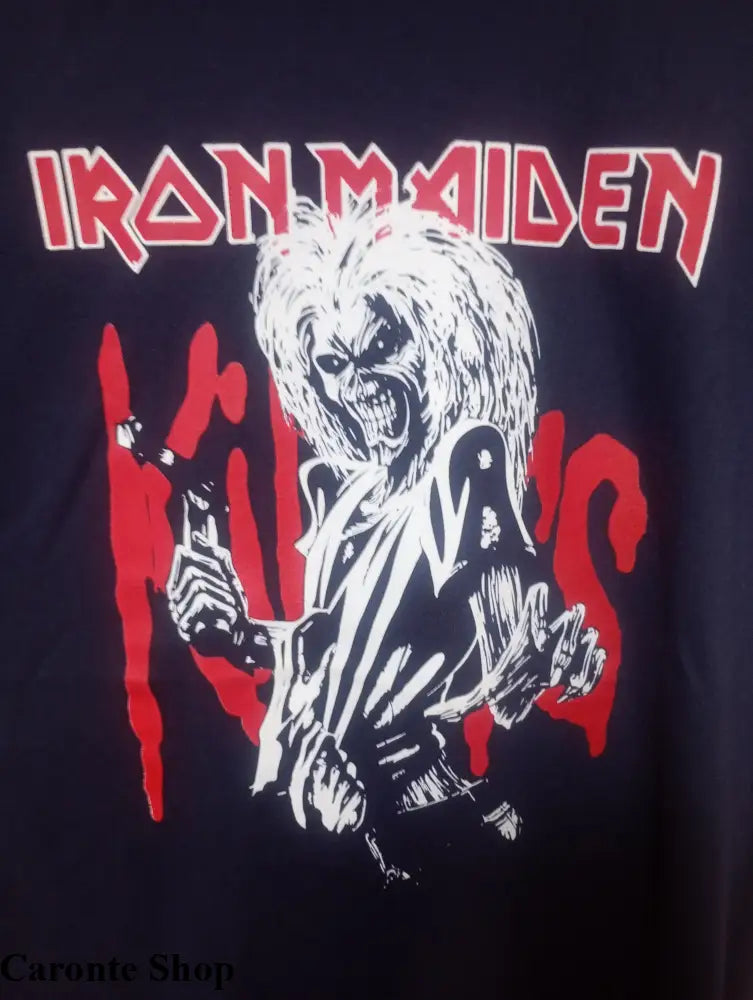 Camisa Azul Marino Estampada Iron Maiden