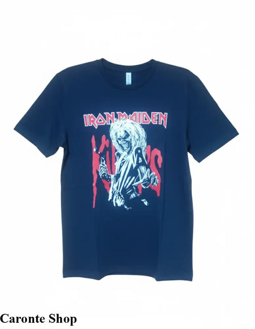 Camisa Azul Marino Estampada Iron Maiden