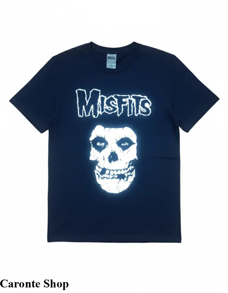 Camisa Azul Marino Estampada Misfits