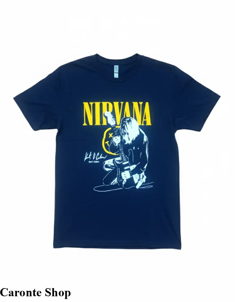 Camisa Azul Marino Estampada Nirvana