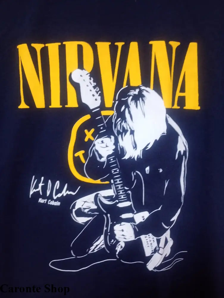 Camisa Azul Marino Estampada Nirvana