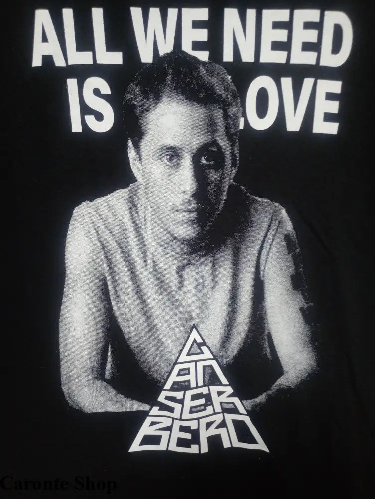 Camisa Negra Estampada Canserbero ’All We Need Is Love’