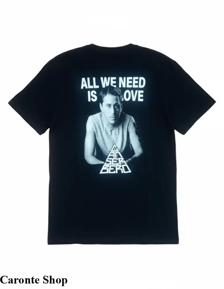 Camisa Negra Estampada Canserbero ’All We Need Is Love’